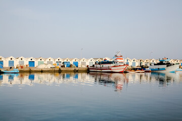 Fototapeta na wymiar boats in the harbor Tunisia