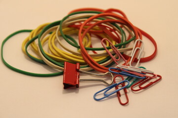 metal paper clips close view office stationery
