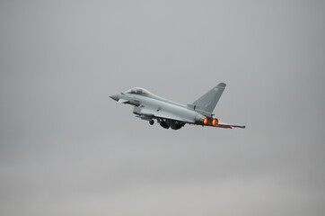 RAF Typhoon GR4, British military fighter jet, scramble RAF Coningsby Lincolnshire 