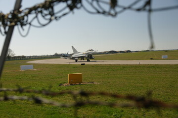 RAF Typhoon GR4, British military fighter jet, scramble RAF Coningsby Lincolnshire 
