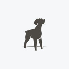 Great dog standing pose simple and flat icon logo