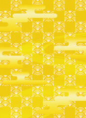 市松模様　雲　波　流れ　黄　ざらざら　タテ