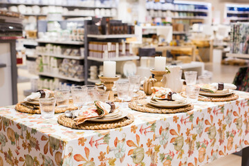 Thanksgiving table setting for celebration holidays