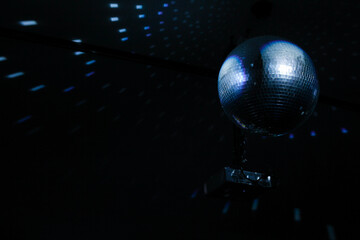 Sparkling disco ball. Concept of night party.