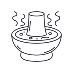 Hot pot icon, linear isolated illustration, thin line vector, web design sign, outline concept symbol with editable stroke on white background.