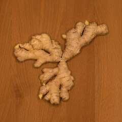 Still life ginger on the background