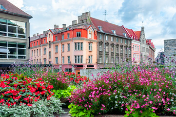 Fototapeta na wymiar Old Tallinn architecture in summer, Estonia