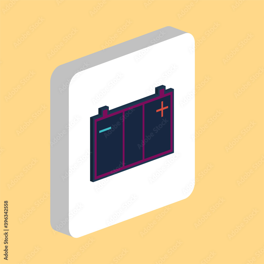 Poster car battery simple vector icon. illustration symbol design template for web mobile ui element. perfe