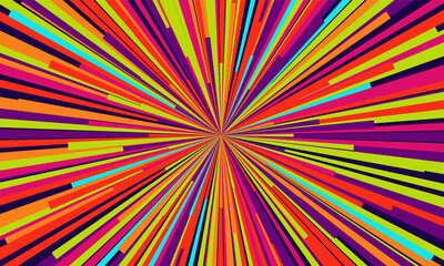 Naklejka premium Firework Multicolored line gradient ray burst style background vector design