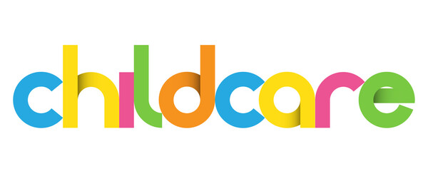 CHILDCARE colorful vector typography banner