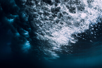 Underwater ocean wave with foam and bubbles © artifirsov