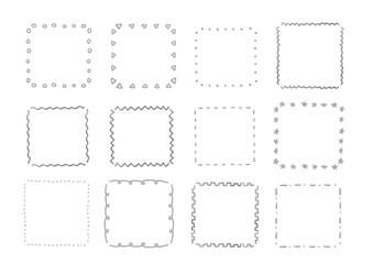 色々なシンプルな四角い枠セット　枠　フレーム
