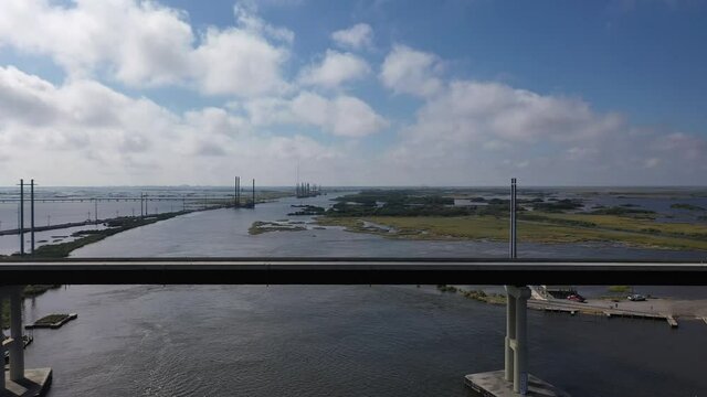 Leeville bridge over Lake Jesse in Louisiana