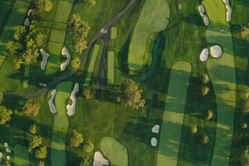 Summer 2020 - New York, USA: Aerial view of Winged Foot Golf Course.