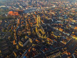 Naklejka premium Bruges by drone