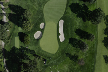 Summer 2020 - New York, USA: Aerial view of Winged Foot Golf Course.