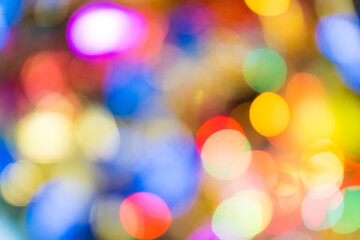 Fototapeta premium Blur - abstract bokeh circle string lights for background wallpaper