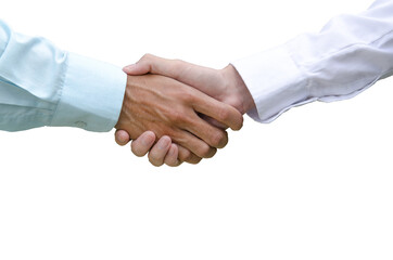 Handshake of businessman agreed with the success of the new project, Handshake of businessman Isolated on white background with clipping path.
