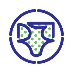 Decorative icon of the diaper on a white background. - 396349133