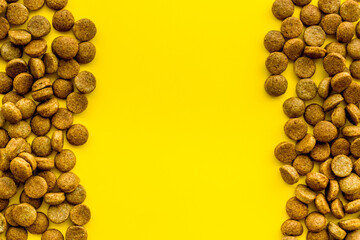 Frame of dog dry food, top view