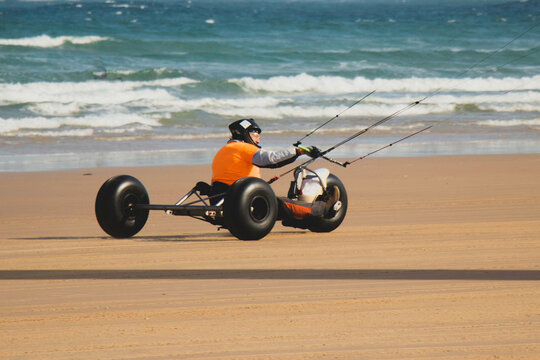 Buggy kiting at full speed in Peniche