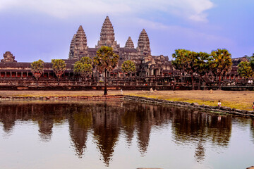 Fototapeta na wymiar Sunset at Angkor Wat Temple, Cambodia