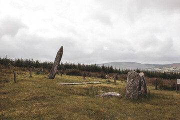Knocknakilla stone circle situated between Macroom and Millstreet, in County Cork, Ireland. It is...