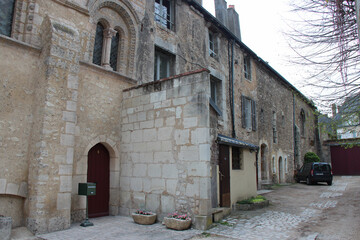 Fototapeta premium medieval buildings of the trinity abbey in vendome (france)