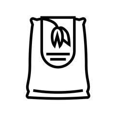 oat bag line icon vector. oat bag sign. isolated contour symbol black illustration