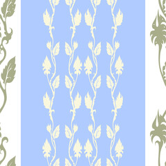 Vector seamless floral pattern with curly liana isolated on a white background, for fabric design, textile, wallpaper, wrapping paper, background for the site.