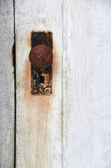 old rusty metal doorknob