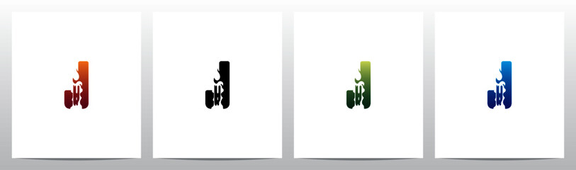 Candle On Letter Logo Design J