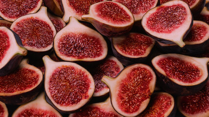 Tasty figs background. Top view.