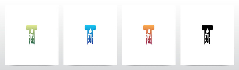 Candle On Letter Logo Design T