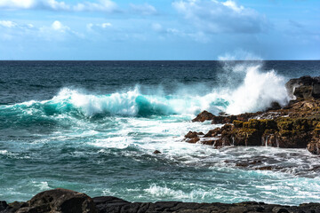 The coast of Keoniloa Bay, Kauai, Hawaii