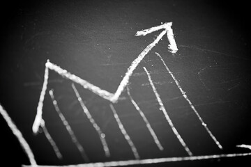 Line chart growth and show startup and business profit and success. Business backgrounds and backdrops