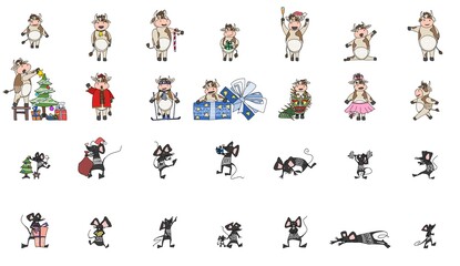 cows bulls and mice with rats in character vector