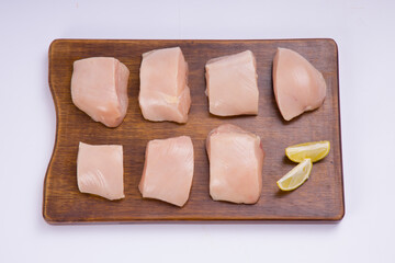 Raw chicken tender fry cut without skin