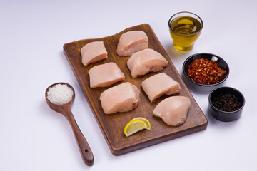 Raw chicken tender fry cut without skin