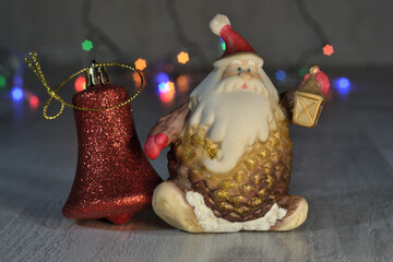 Christmas toy . Back bokeh in the form of stars .