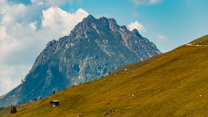 Beautiful alpine view at the famous Panoramabahn Kitzbueheler Alpen, Salzburg, Austria