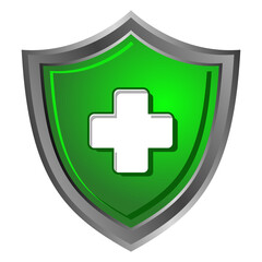 Obraz premium health protection, medical safety. green security.