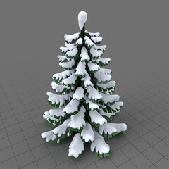 Stylized fir tree with snow