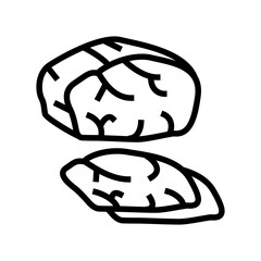 dried cooked meat line icon vector. dried cooked meat sign. isolated contour symbol black illustration