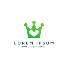 crown and book negative space logo design