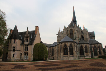 abbot's lodging and abbey church at the trinity abbey in vendôme (france)