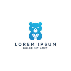 bear and book negative space logo design