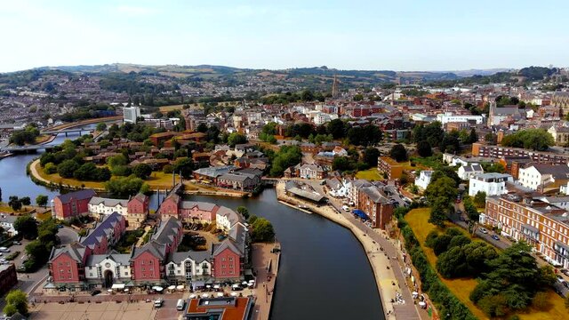 Aerial view of Exeter in summer day, UK