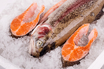 Rainbow trout. Healthy heart food. Menu concept.