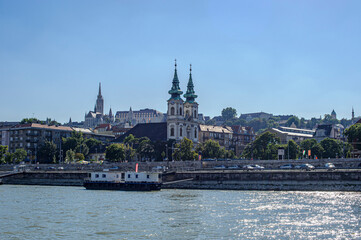 Obraz premium St. Anne's Parish Church of Felsővíziváros in Budapest, Hungary. - The parish church of St. Anne at Felsővíziváros is considered to be one of the most beautiful Baroque buildings in Budapest.